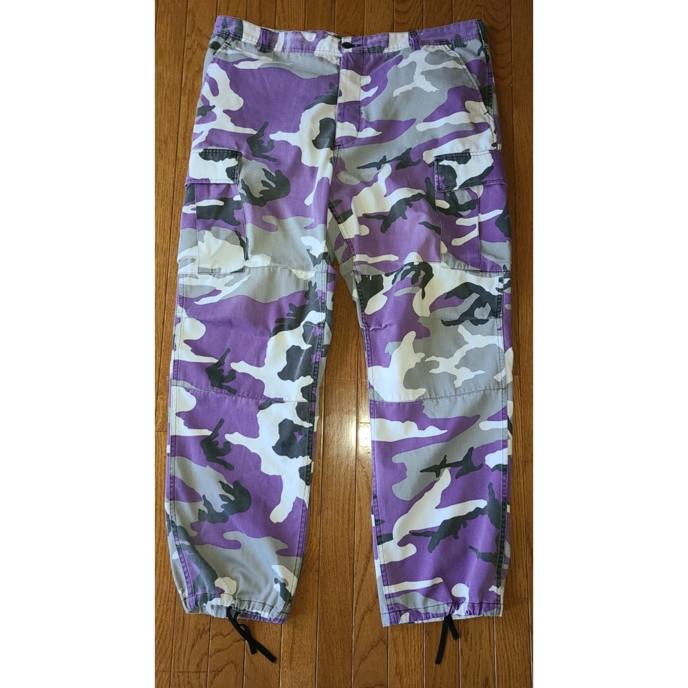 Vtg Military Surplus purple camo cargo pants size 40x30 in XL‎ Vikings Pockets